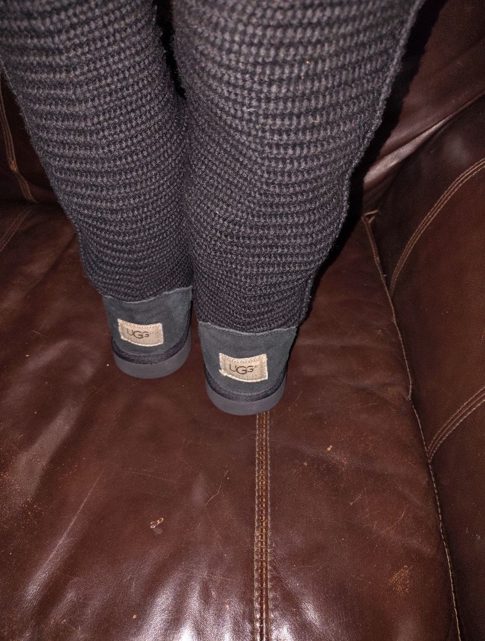 UGG Black Knit Bootie (Visible Label) In Amazing Condition Like New